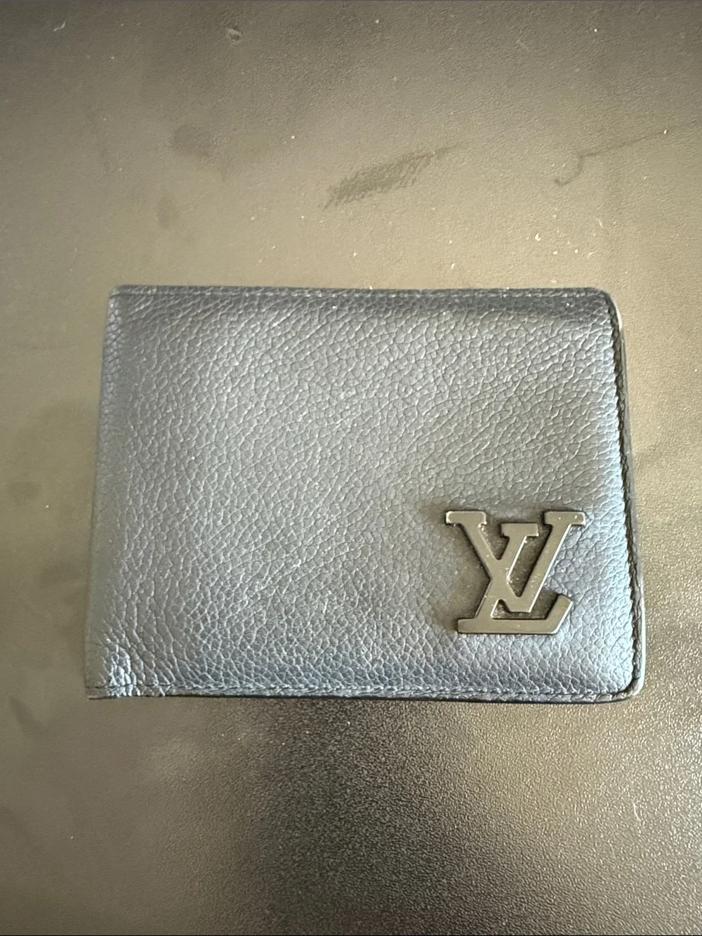 Louis Vuitton Black Embossed LV Bi-Fold Wallet